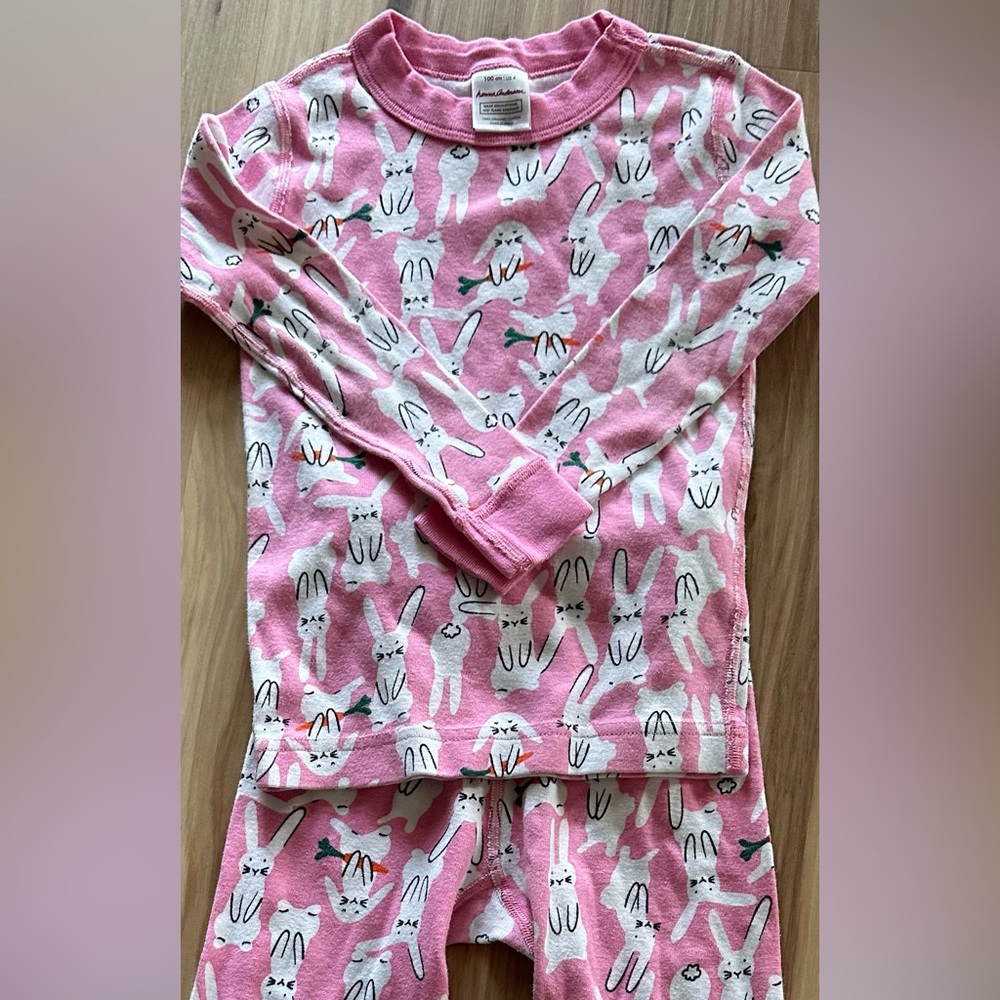 Hanna Andersson Pink Bunny Two-Piece Pajama Set- Easter!
